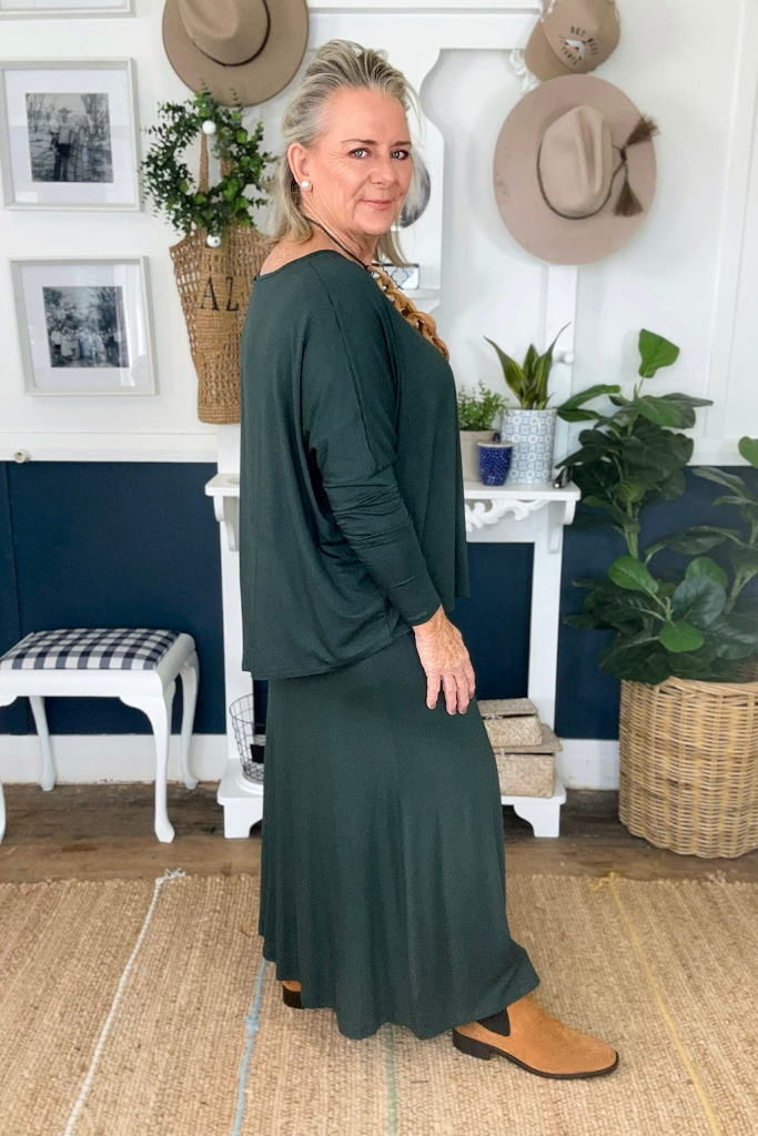 maxi bamboo skirt for mature women