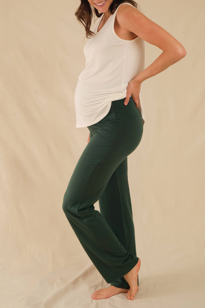 Essential Bamboo Maternity Pants - Forest