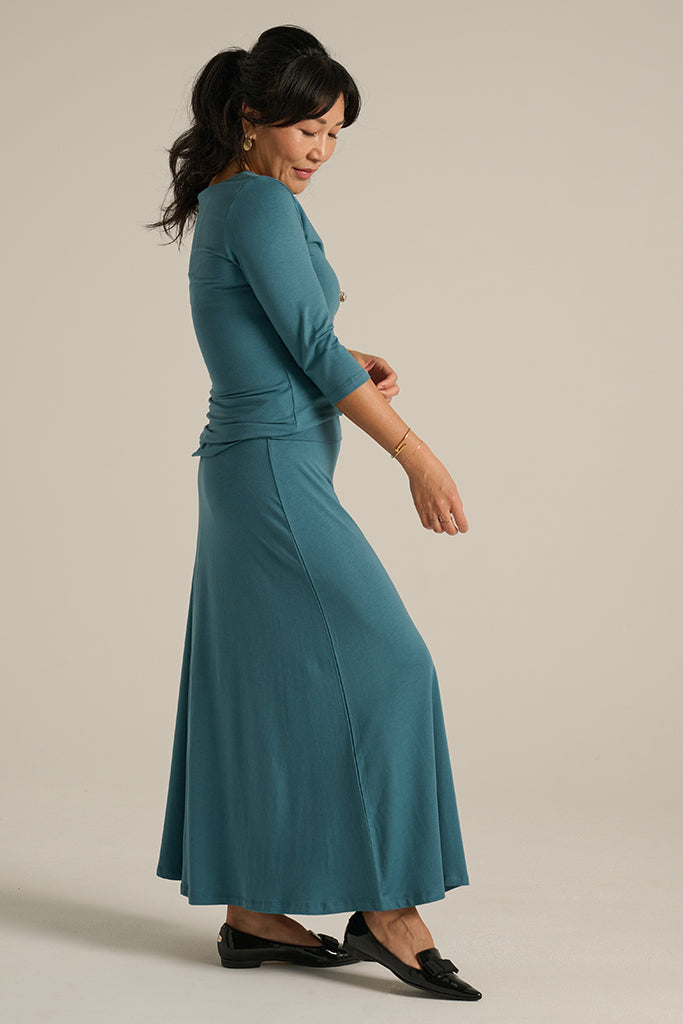 Ada Bamboo Boat Neck Top - Ocean