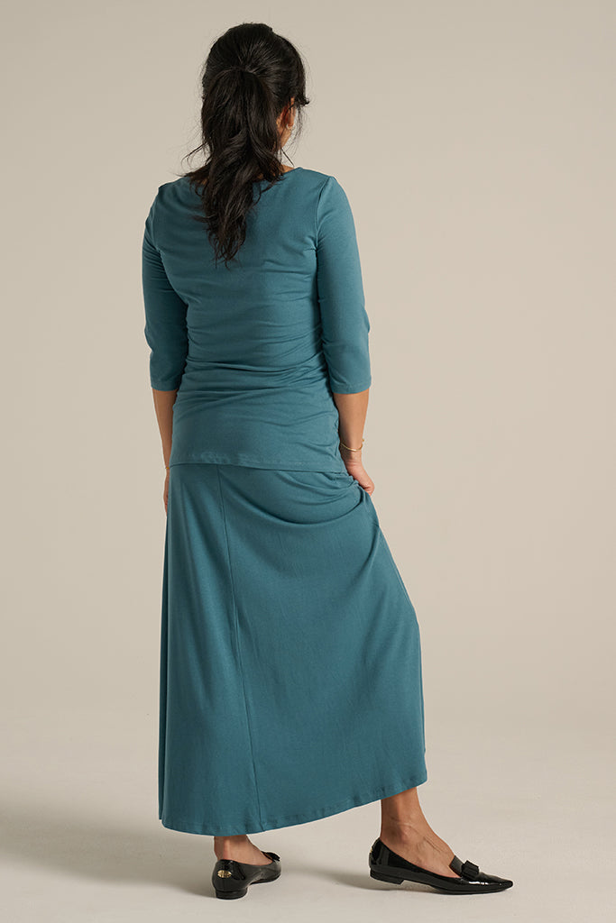 Ada Bamboo Boat Neck Top - Ocean