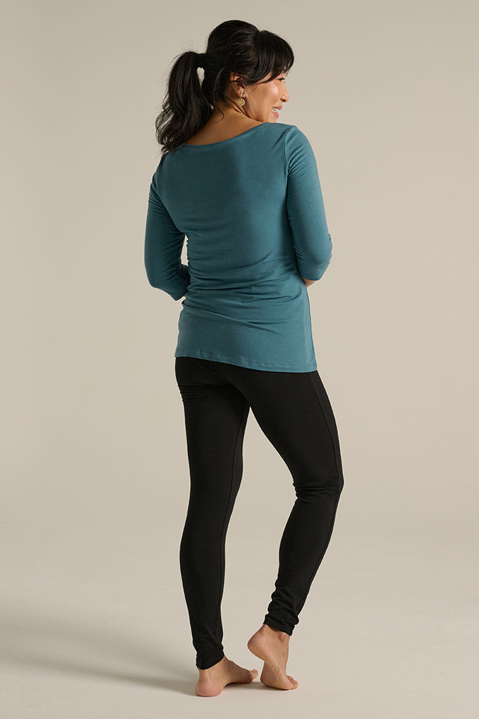 Ada Bamboo Boat Neck Top - Ocean