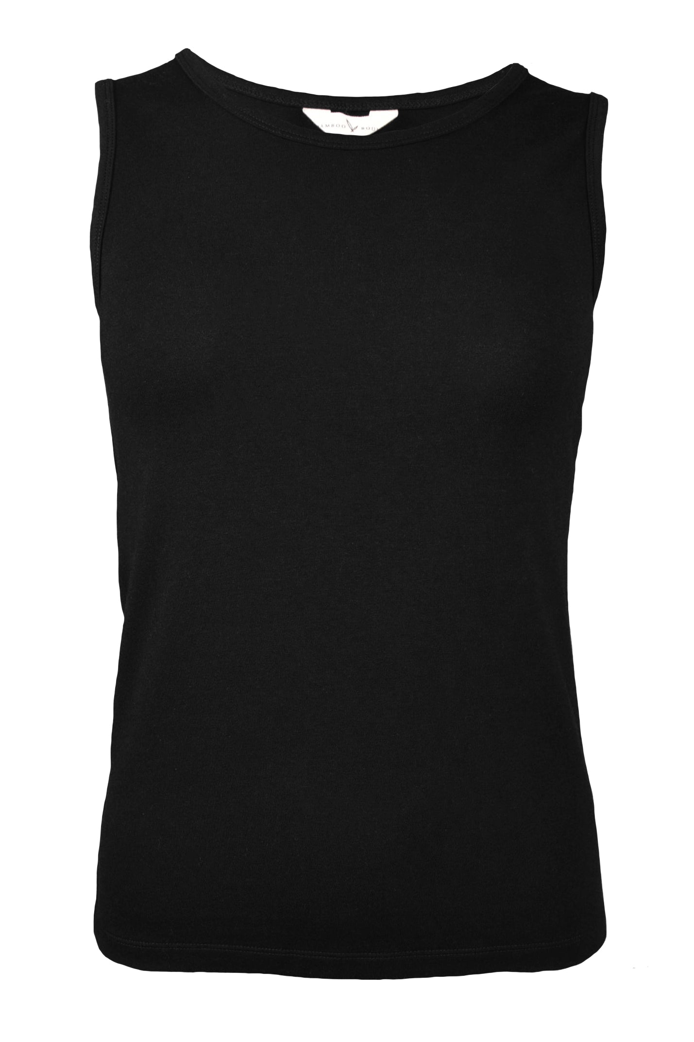Black sleeveless shirt on a white background