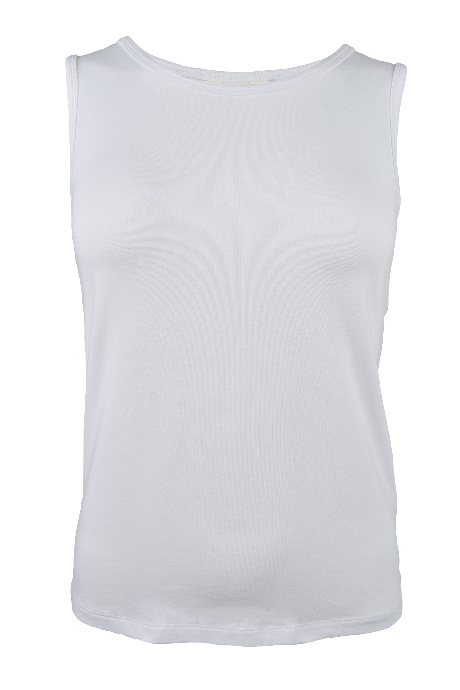White sleeveless shirt on a white background