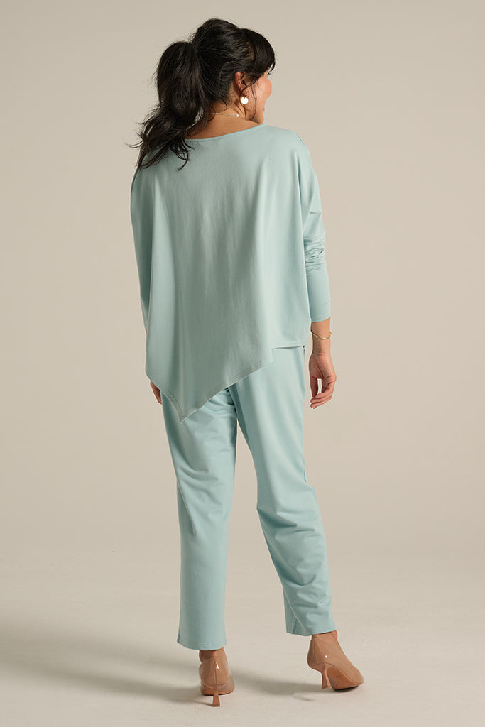 French Terry Relax Boatneck - Aquamarine