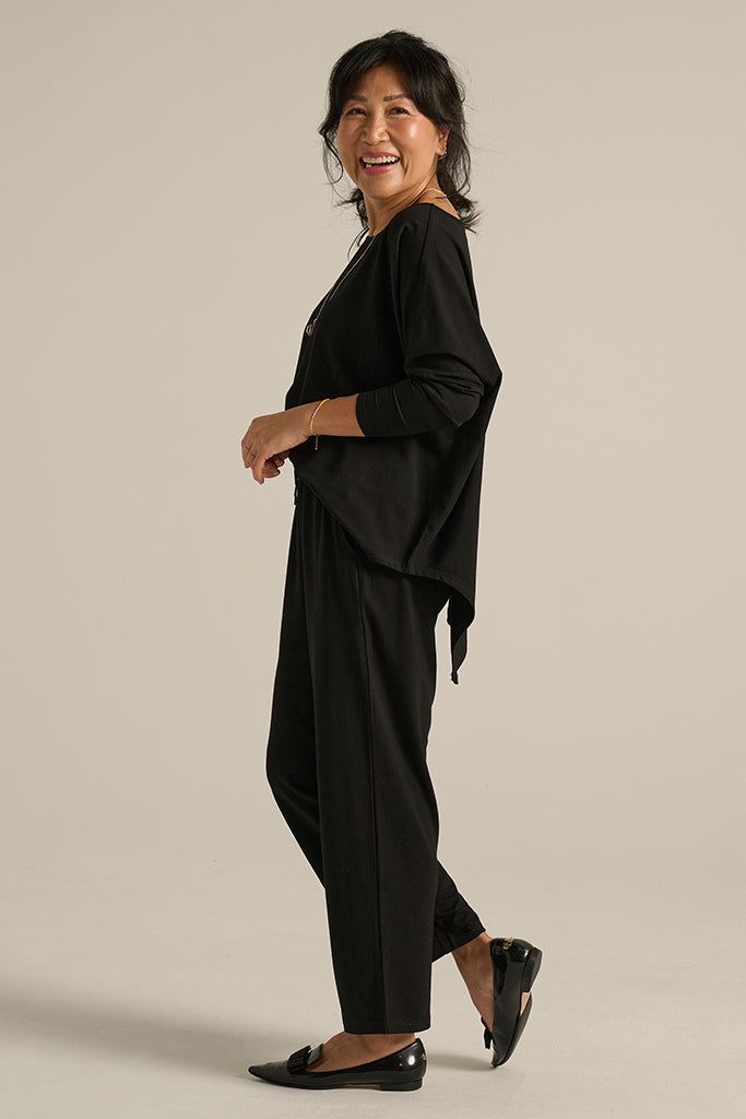 French Terry Relax Boatneck - Black