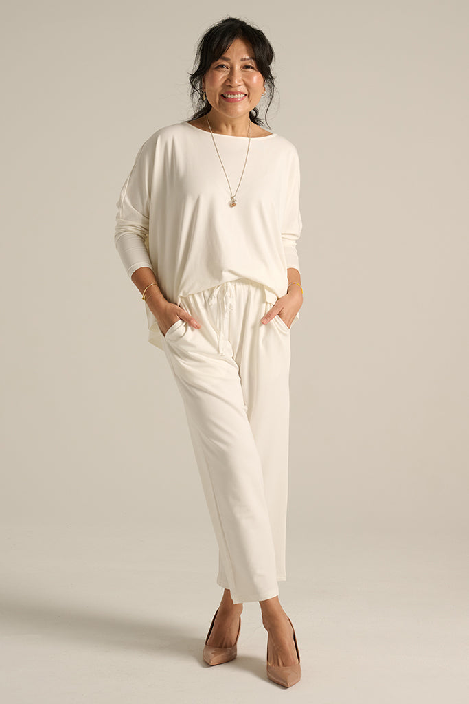 French Terry Relax Boatneck - Soft White