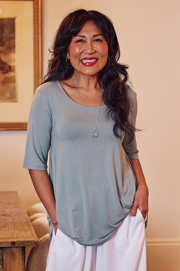 Carter Tunic Top - Steel Blue