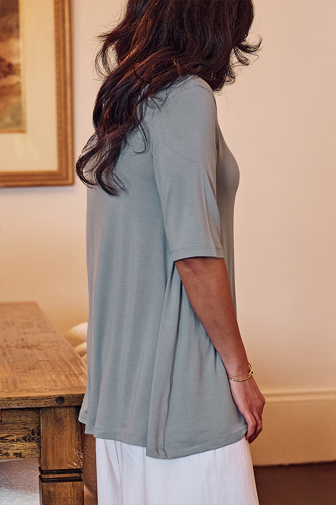 Carter Tunic Top - Steel Blue