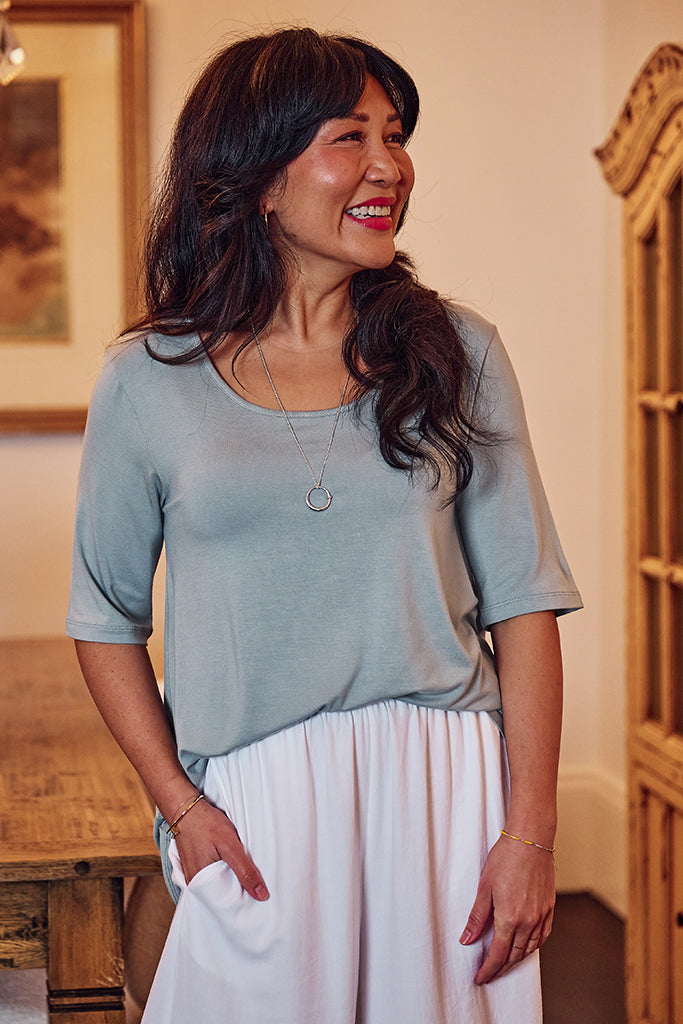 Carter Tunic Top - Steel Blue