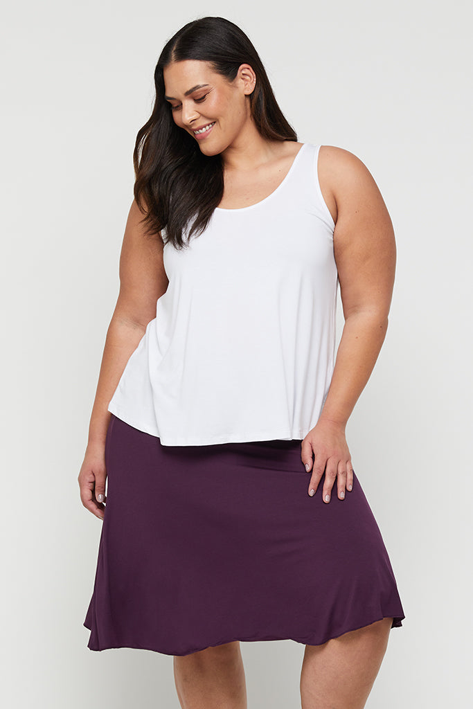 plus size mini skirt in purple colour