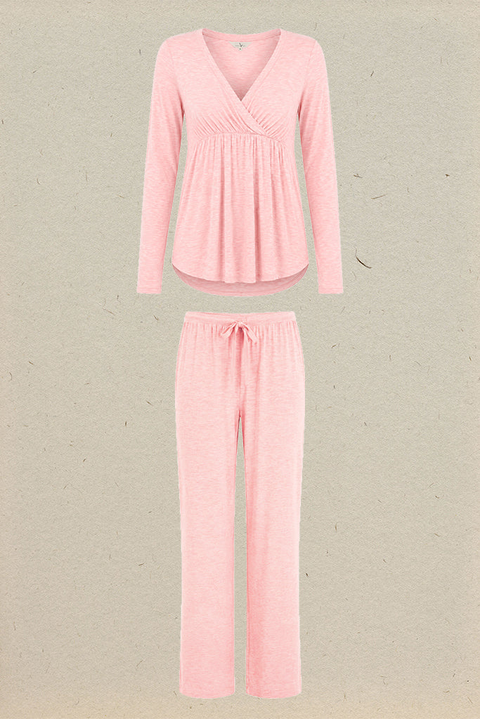 Cross Front PJ Set - Rose