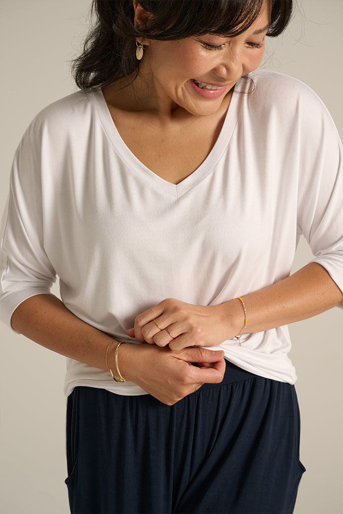 Dolman Sleeve Top - White