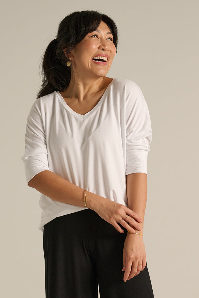 Dolman Sleeve Top - White