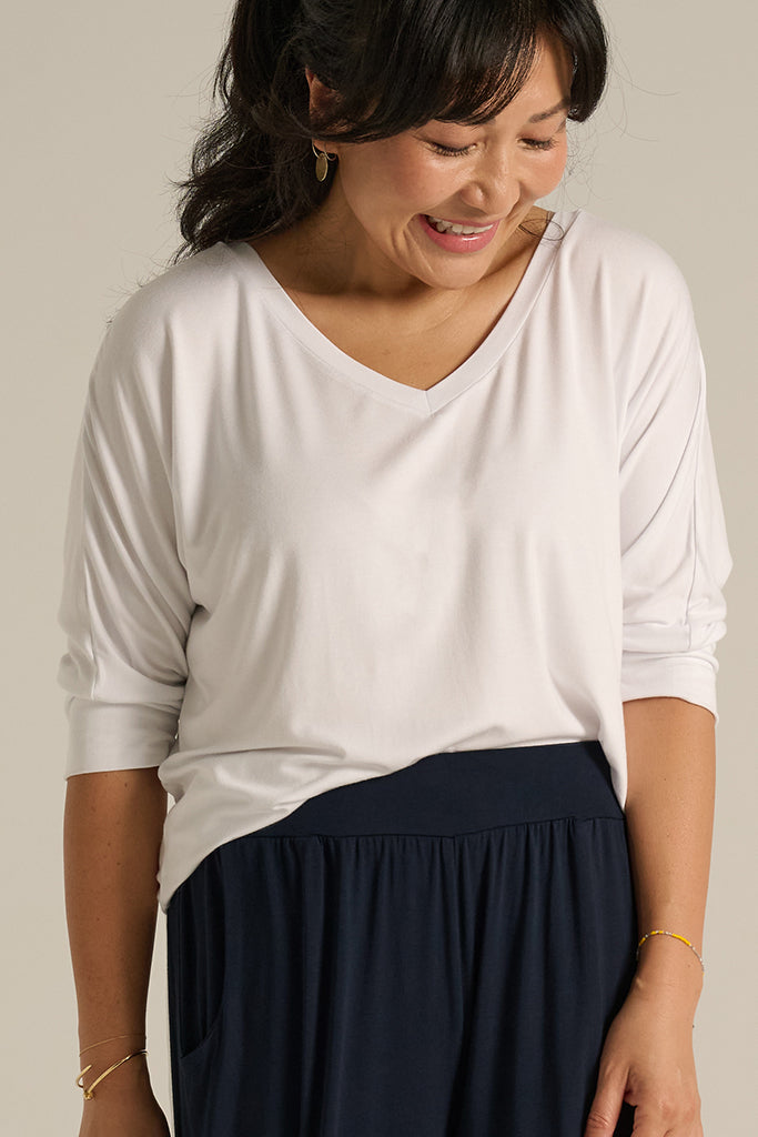 Dolman Sleeve Top - White