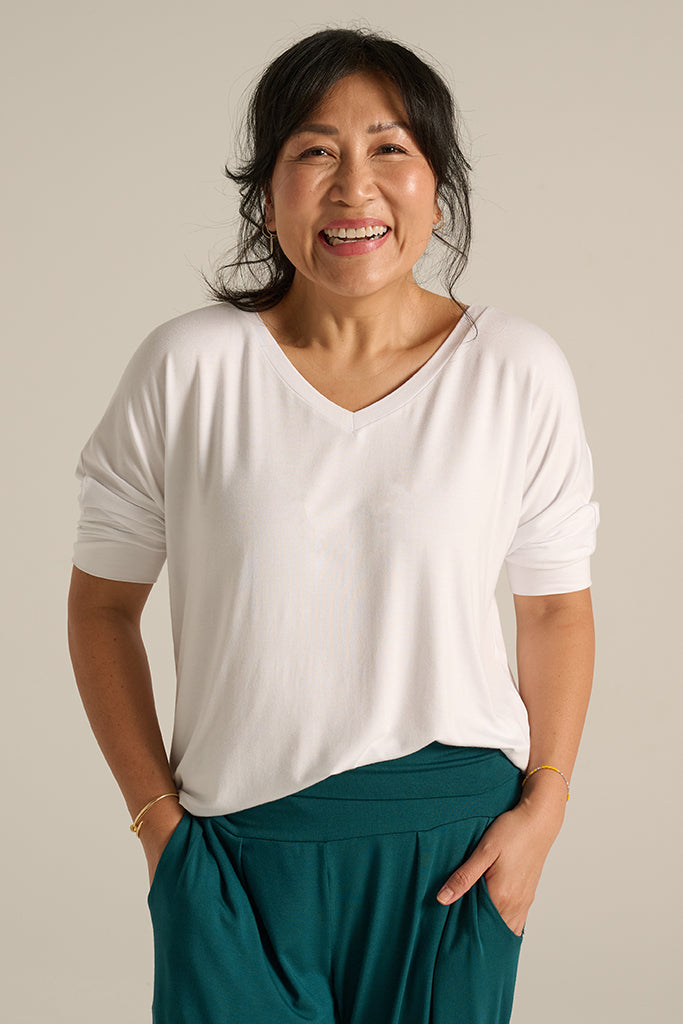 Dolman Sleeve Top - White