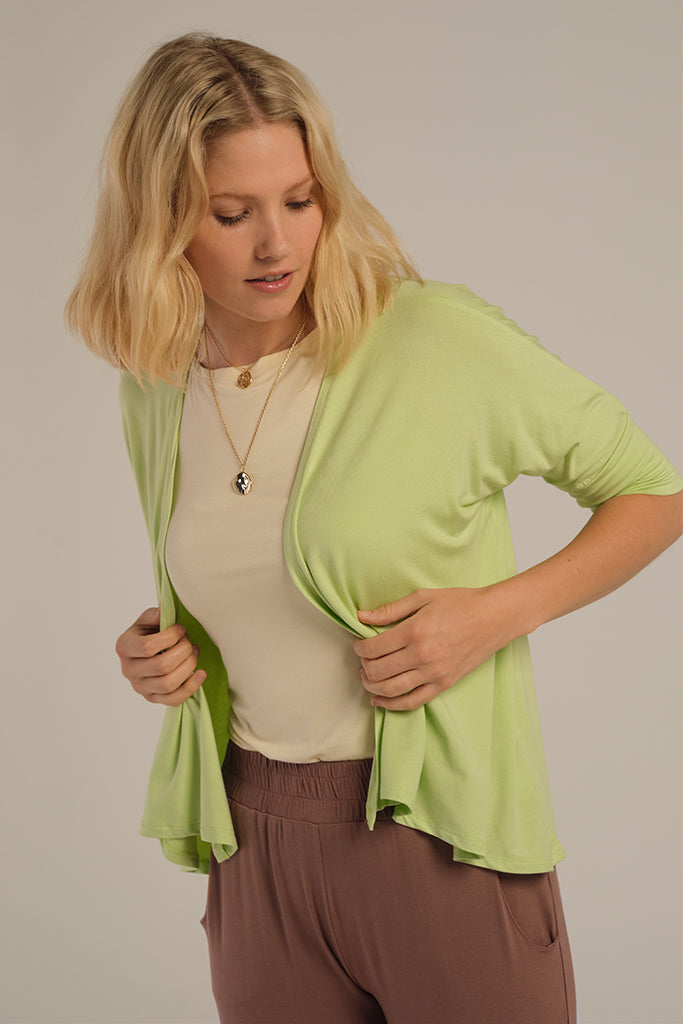 Bamboo Drape Cardi - Lettuce