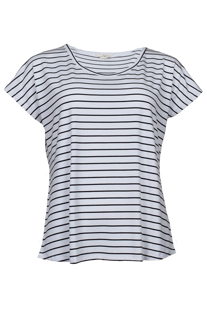 Eadie Top - White & Black Stripe