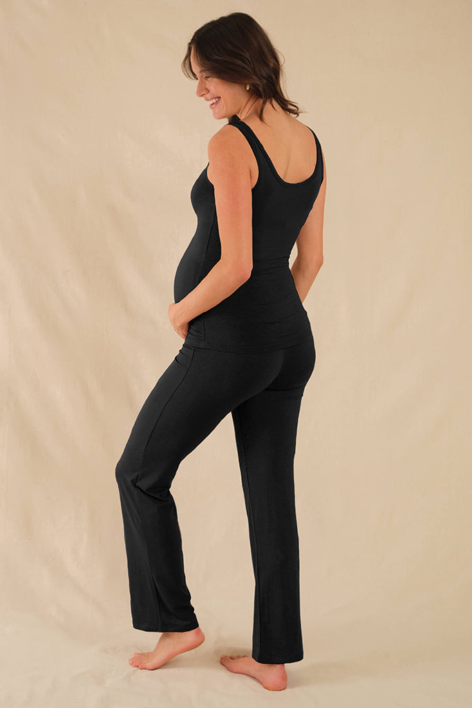 Essential Bamboo Maternity Pants - Black