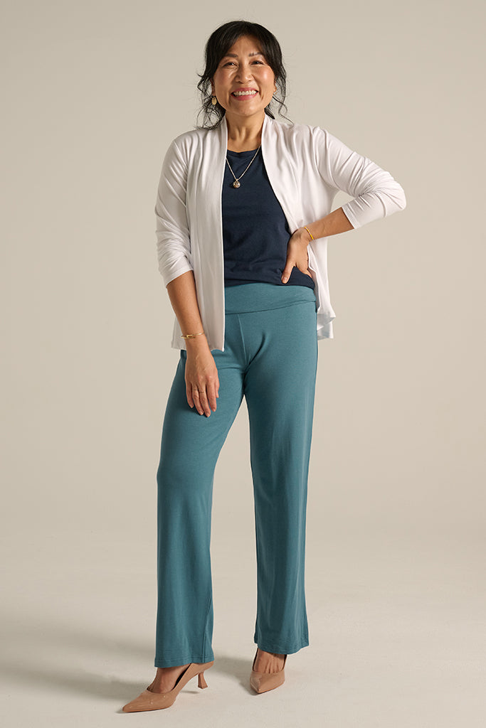High-rise ocean bamboo pilates pants crafted for comfort and flexibility