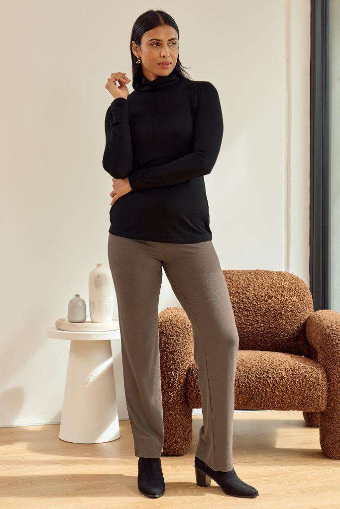 Maya Turtle Neck Knit - Black