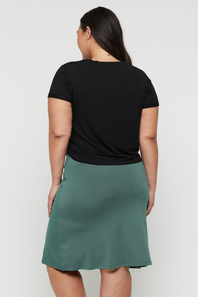 curvy bamboo mini skirt in light green