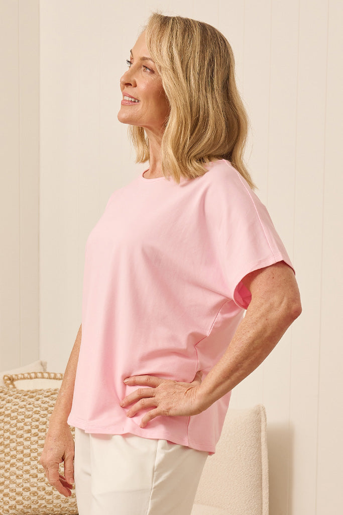 French Terry Pax Tee - Pink