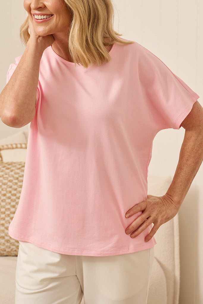 French Terry Pax Tee - Pink