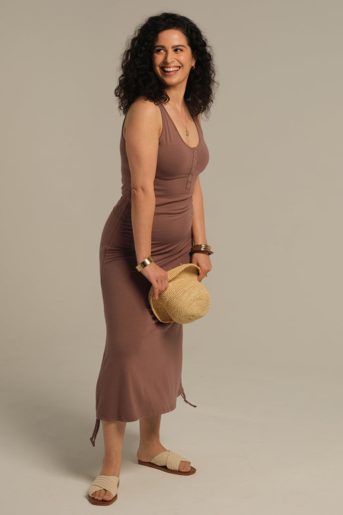 Lightweight and sustainable Mousse bamboo tank dress, perfect for casual styling.