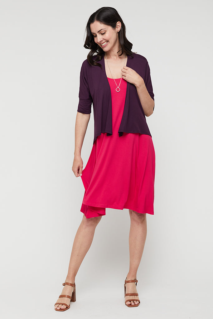 Bamboo Drape Cardi - Plum