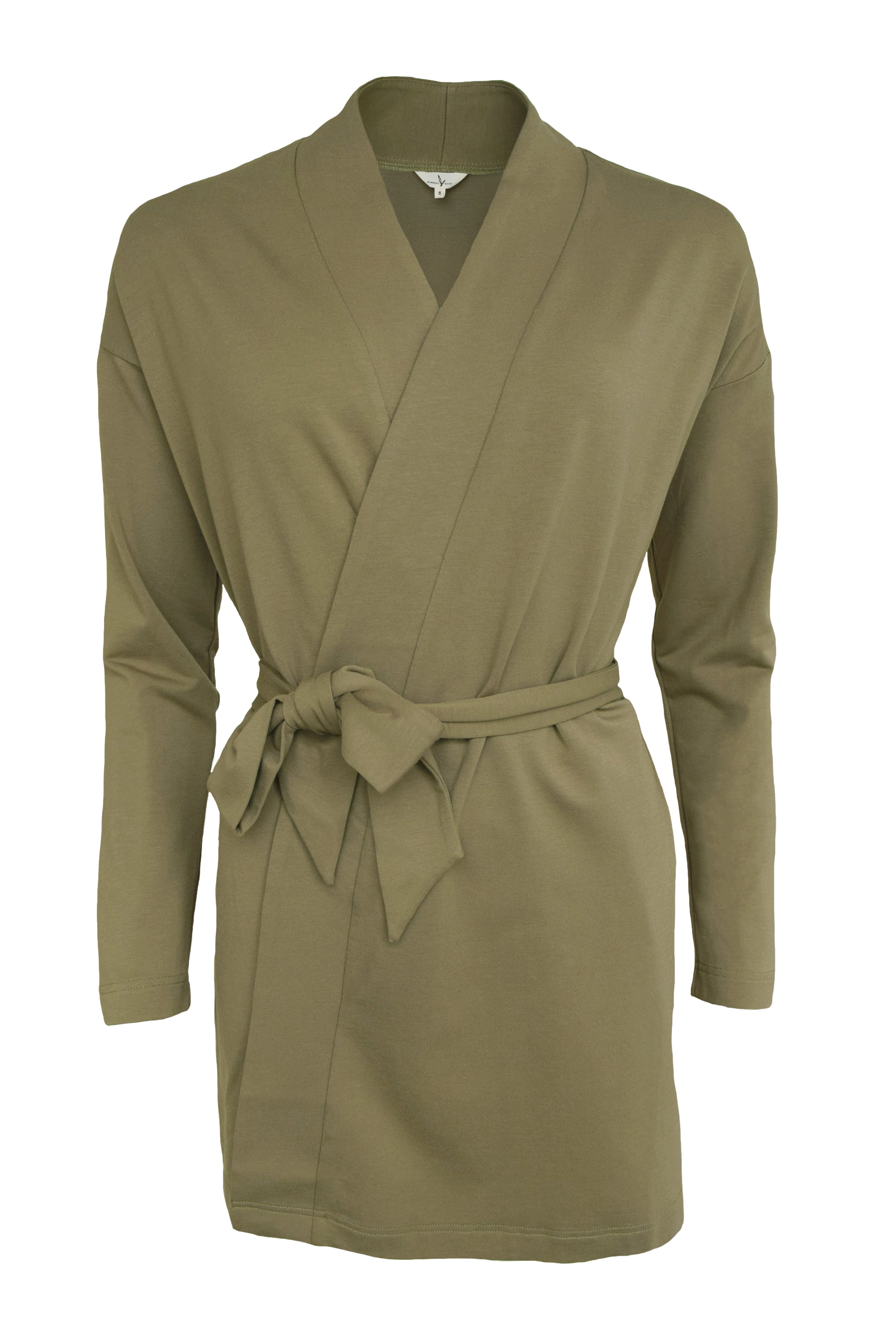 Green robe with a belt on a white background