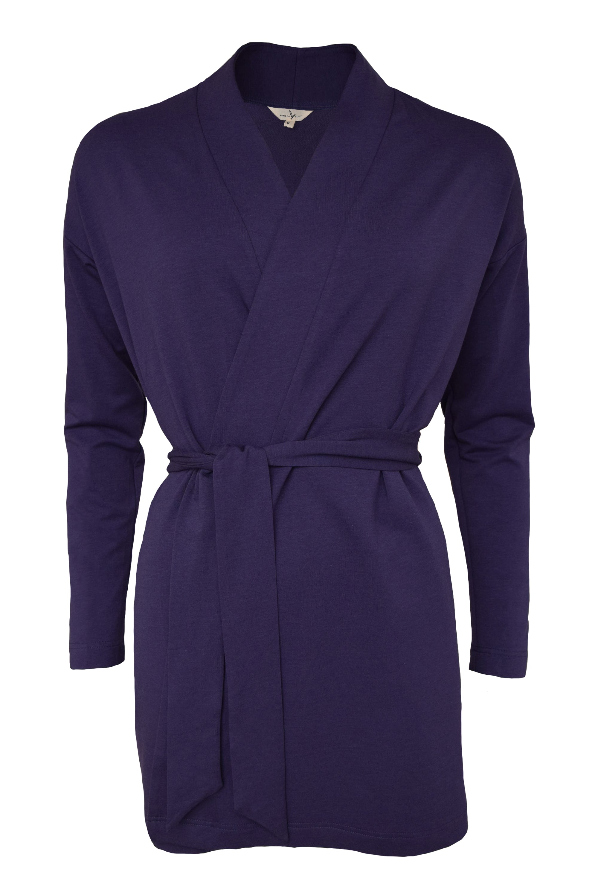 Indigo bamboo cardigan on a white background