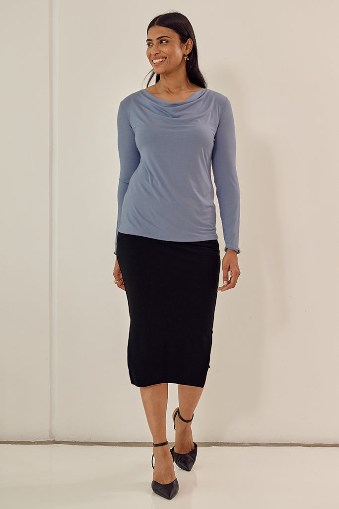 Long Sleeve Cowl Neck Top - Tempest