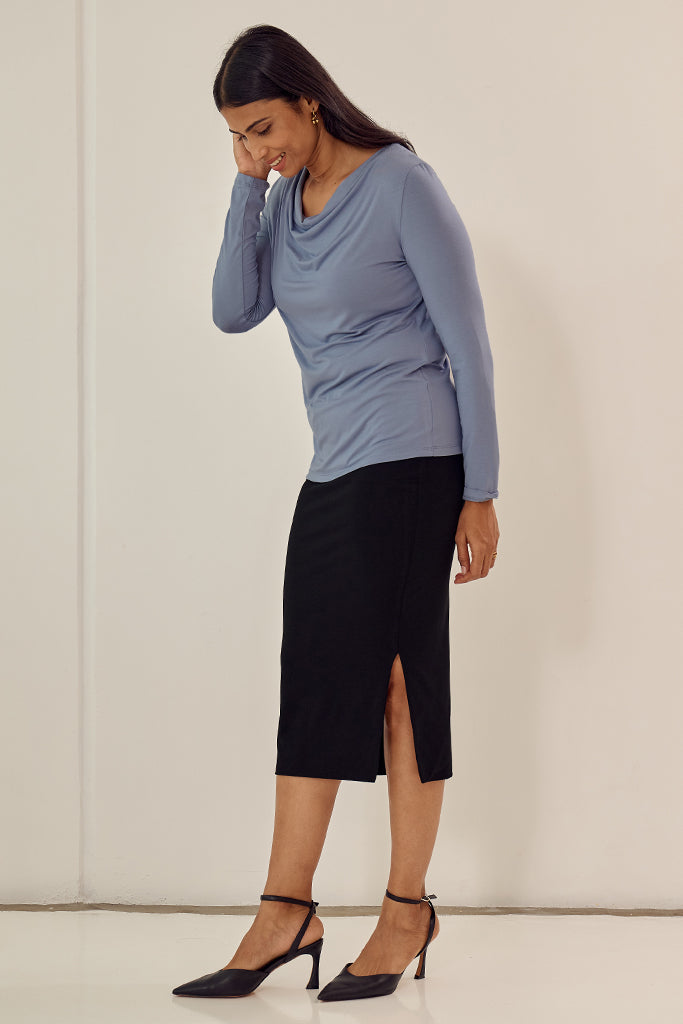 Long Sleeve Cowl Neck Top - Tempest