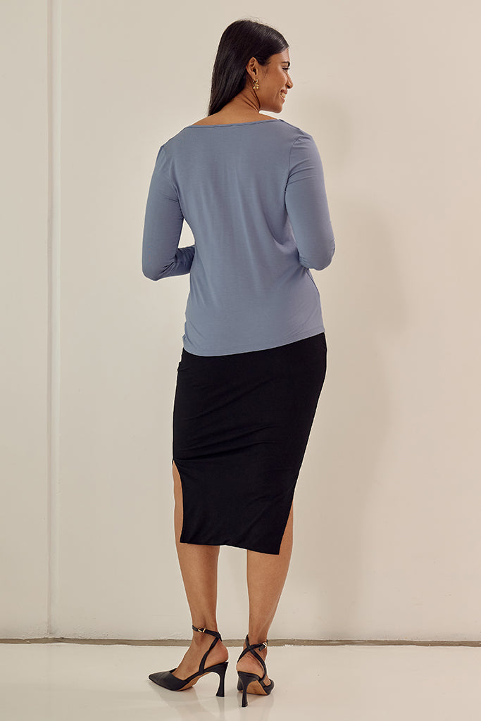 Long Sleeve Cowl Neck Top - Tempest