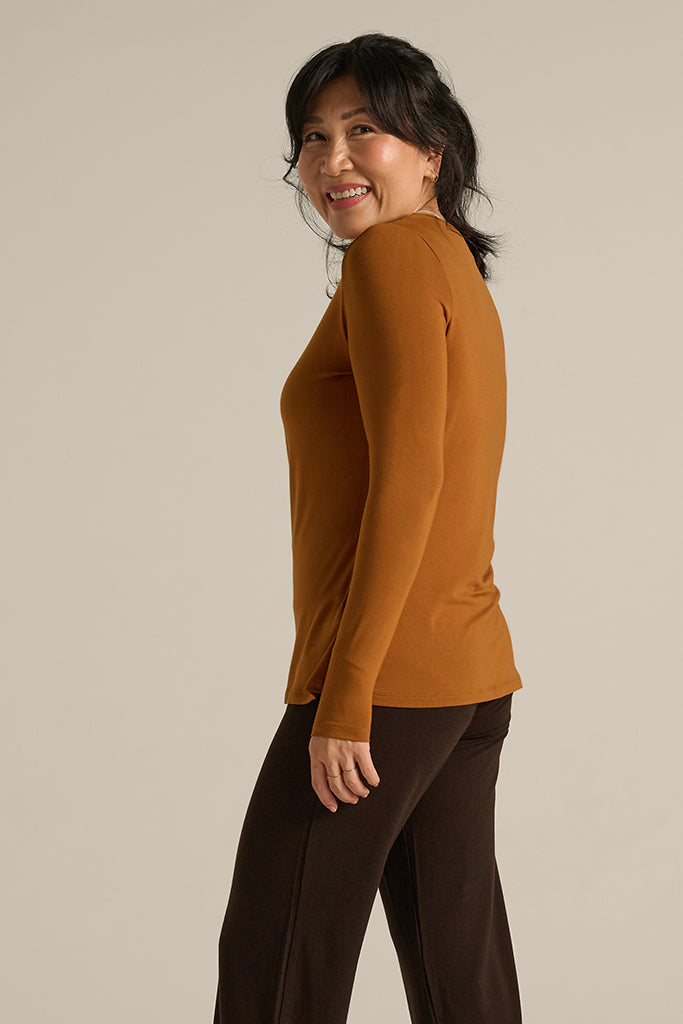 Long Sleeve Crew Neck - Ginger