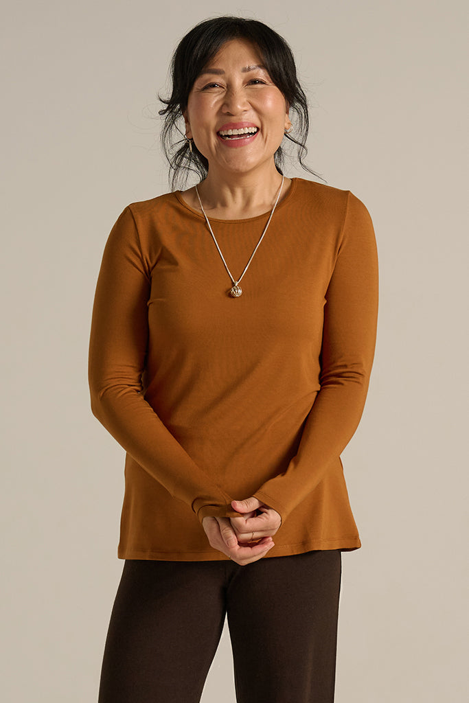 Long Sleeve Crew Neck - Ginger