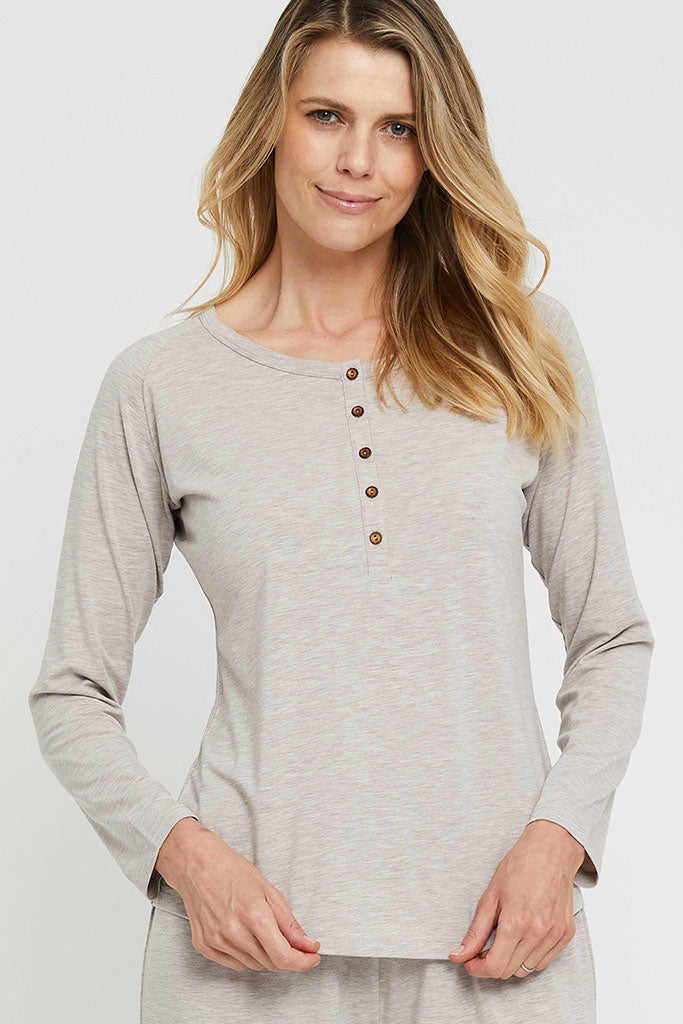 Henley PJ Set - Oatmeal