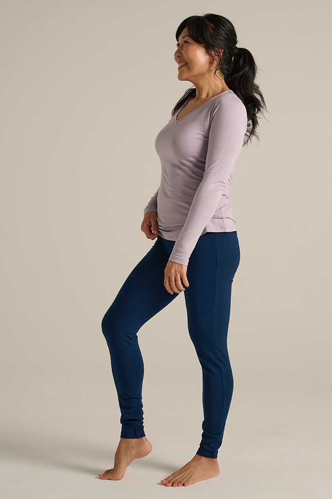 Long Sleeve V Neck - Lavender