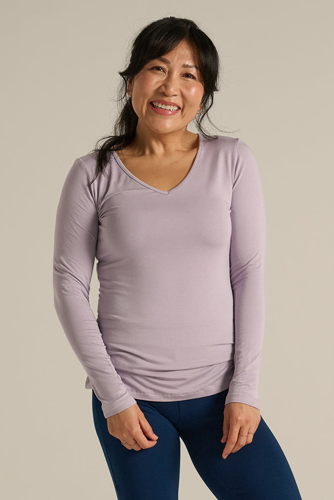 Long Sleeve V Neck - Lavender