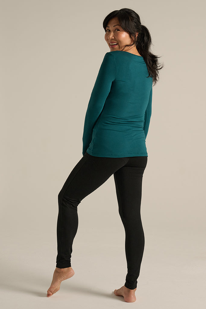 Long Sleeve V Neck - Pine