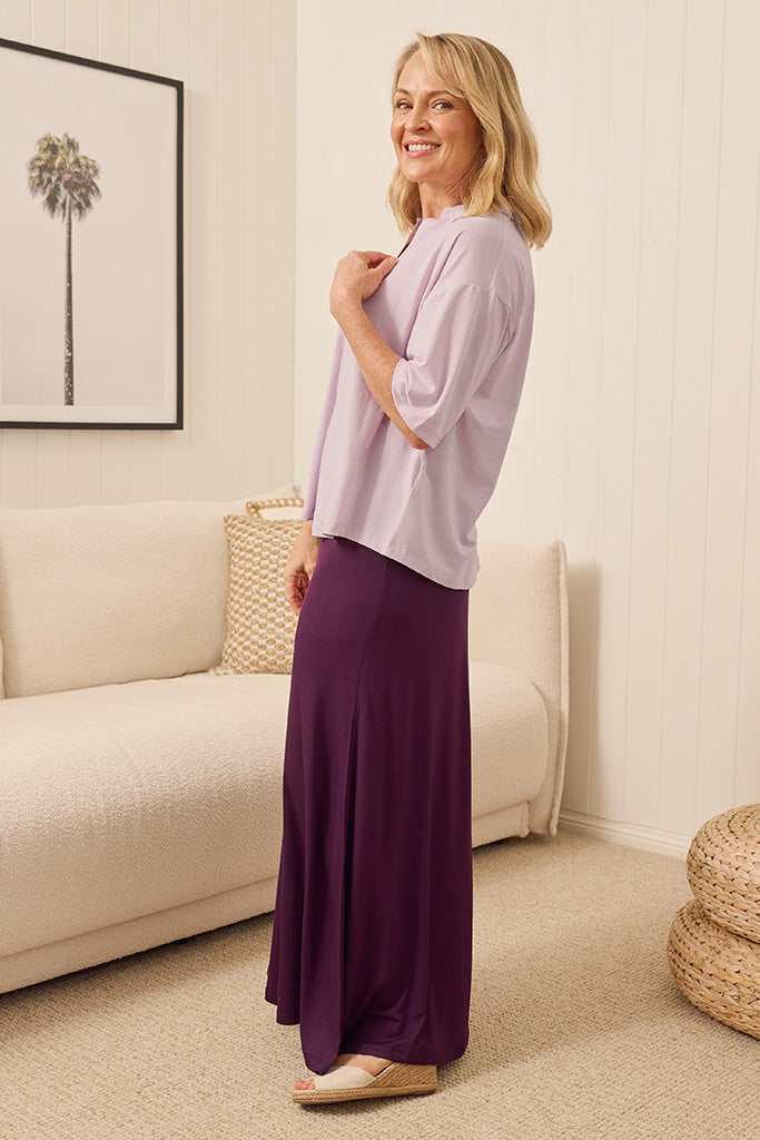Lana Long Skirt - Plum