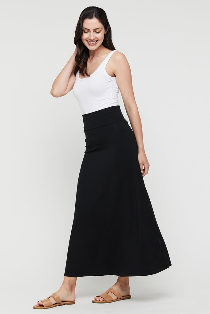 long black bamboo skirt