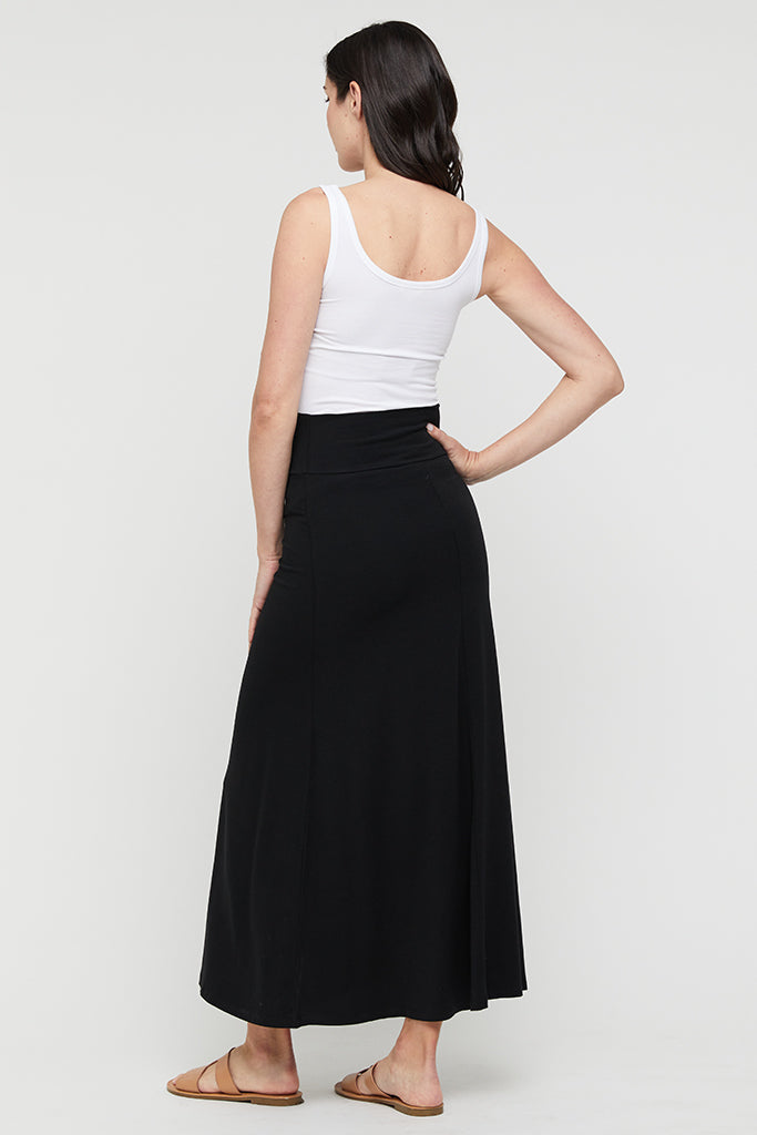 maxi skirt with foldable waistband