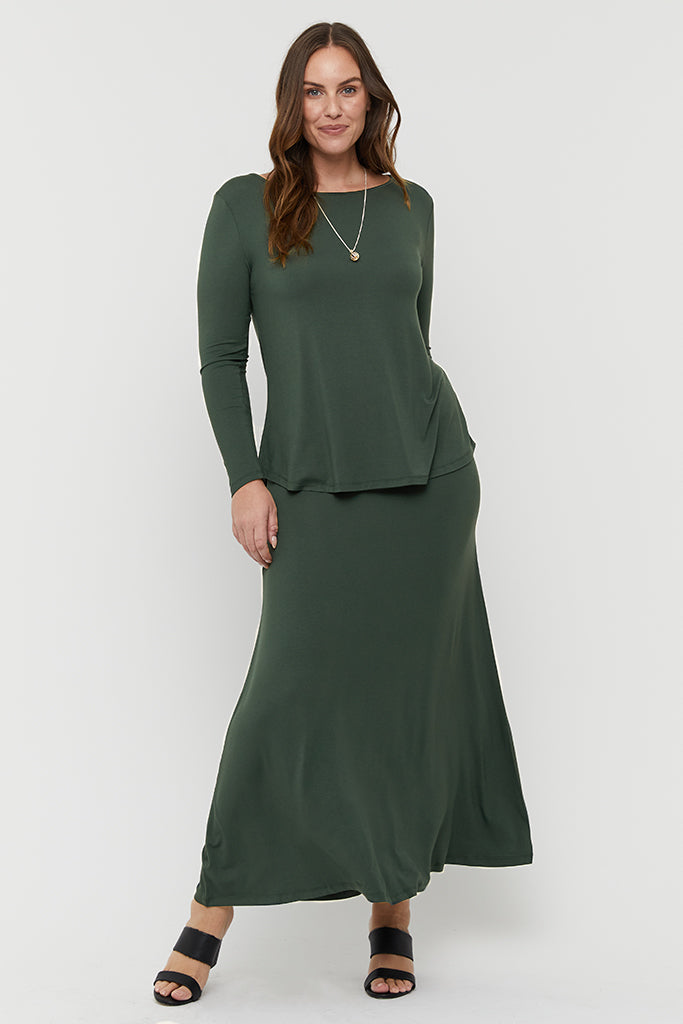 Longline skirt in flowy silhouette