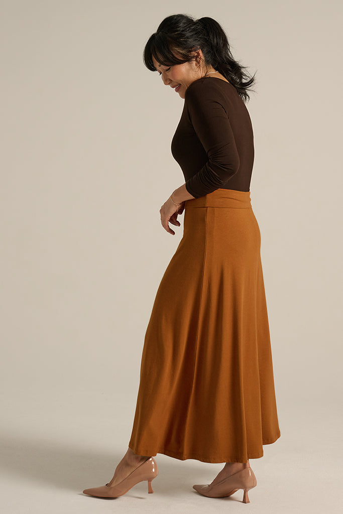 longline bamboo skirt with soft waistband