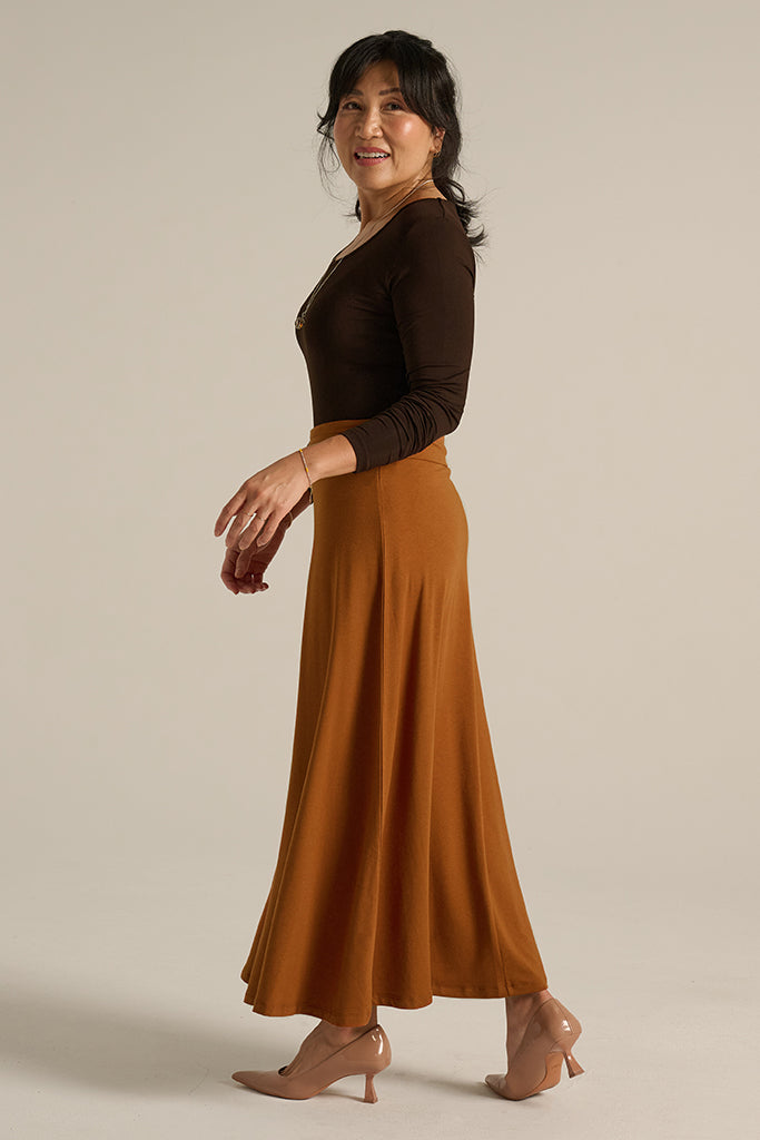 long flattering bamboo skirt