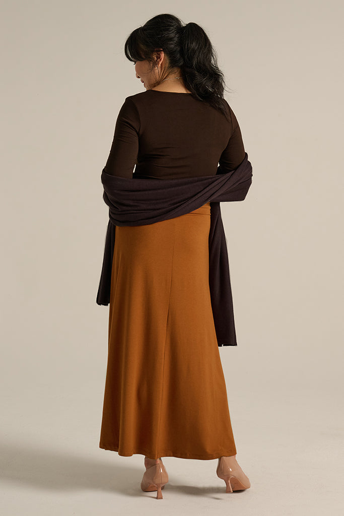 Bamboo maxi skirt for mature women