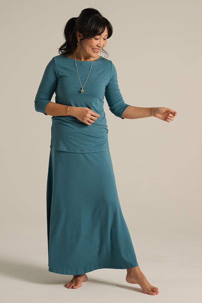 long flowy a-line skirt made of bamboo fabric