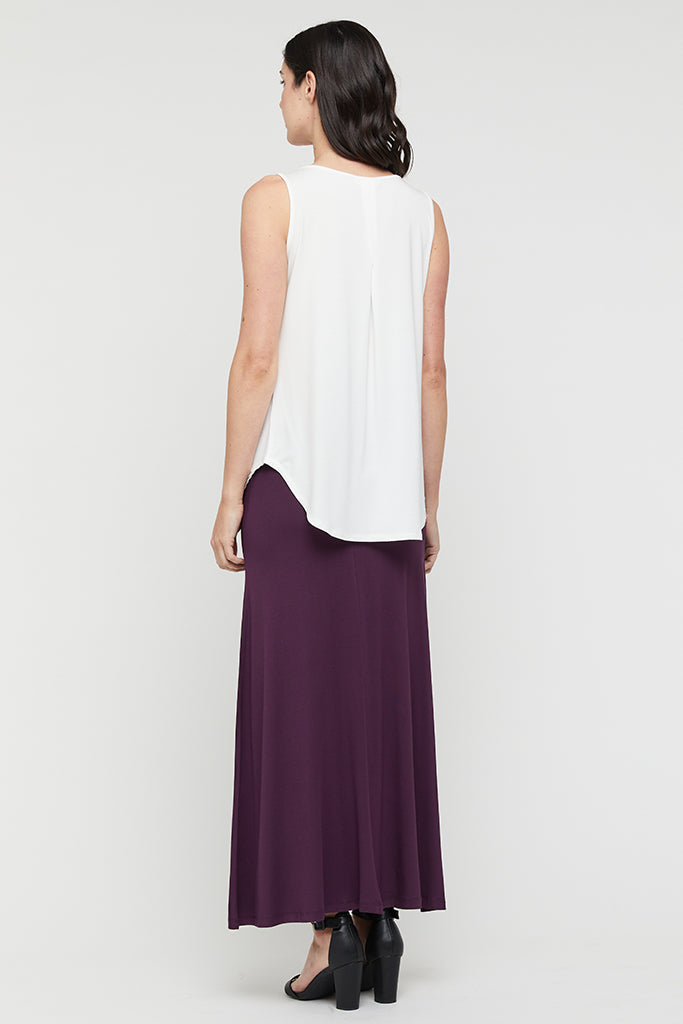 plum colour maxi bamboo skirt