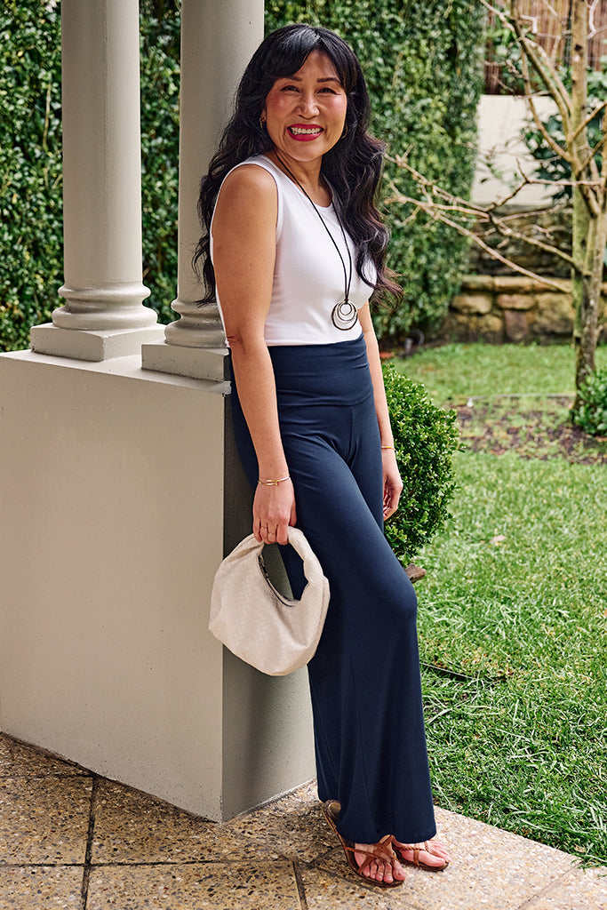 Luxe Wide Leg Pants - Dark Navy